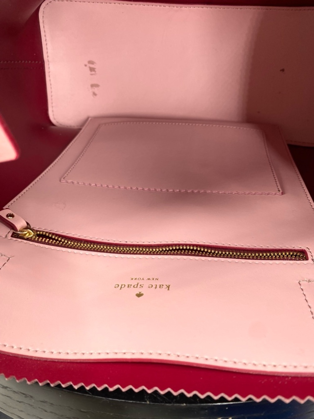 Kate Spade Ivy Drive Large Loryn Leather Tote Bag Pink Purse - Picture 12 of 16